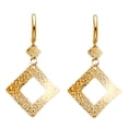 thumbnail image 1 of Solid 14k Yellow Gold Diamond Cut Dangle Earrings Fancy Stylish High Polished Fashion Genuine 40 mm, 1 of 1