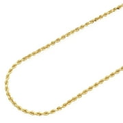 WJD EXCLUSIVES Solid 14k Yellow Gold Diamond Cut Rope Chain Necklace 20" 22" 24" 26" 28" 30"