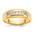thumbnail image 1 of Solid 14k Yellow Gold Diamond Men's Ring Band Size 10 (.25 cttw.), 1 of 6