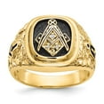 thumbnail image 1 of Solid 14k Yellow Gold Diamond Men's masonic Ring Band Size 10 (.019 cttw.), 1 of 5