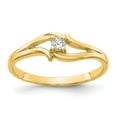 thumbnail image 1 of Solid 14k Yellow Gold Diamond Ring Band Size 5 (.059 cttw.), 1 of 3