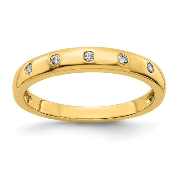 Solid 14k Yellow Gold Diamond Ring Band Size 8 (.06 cttw.)