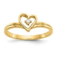 thumbnail image 1 of Solid 14k Yellow Gold Diamond heart Ring Band Size 6.5 (.02 cttw.), 1 of 6