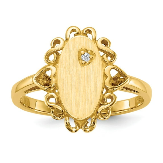 Solid 14k Yellow Gold Diamond ladies Ring Band Size 5.5