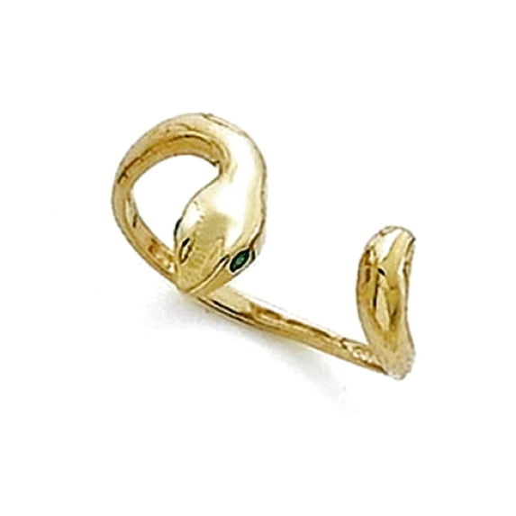 Solid 14k Yellow Gold Enamel Eyes Snake Adjustable toe ring toe ring for Women - 1.1 Grams
