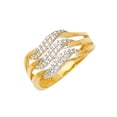 thumbnail image 1 of Solid 14k Yellow Gold Fashion Anniversary Cubic Zirconia CZ Ring Size 11.5, 1 of 2