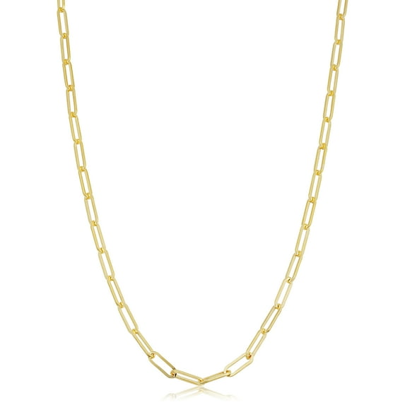 KoolJewelry Solid 14k Yellow Gold Filled 2.5 mm Paperclip Chain Necklace (16 inches or 40.6 centimeters long)