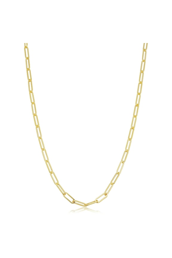 KoolJewelry Solid 14k Yellow Gold Filled 2.5 mm Paperclip Chain Necklace (16 inches or 40.6 centimeters long)