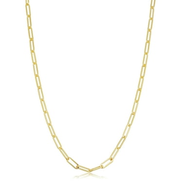 KoolJewelry Solid 14k Yellow Gold Filled 2.5 mm Paperclip Chain Necklace (18 inch or 45.7 centimeters long)