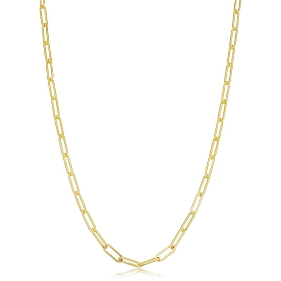 KoolJewelry Solid 14k Yellow Gold Filled 2.5 mm Paperclip Chain Necklace (30 inches or 76.2 centimeters long)