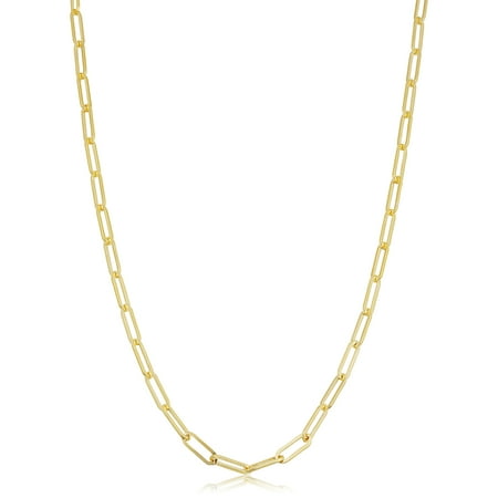 KoolJewelry Solid 14k Yellow Gold Filled 3.1 mm Paperclip Chain Necklace (16 inches or 40.6 centimeters long)