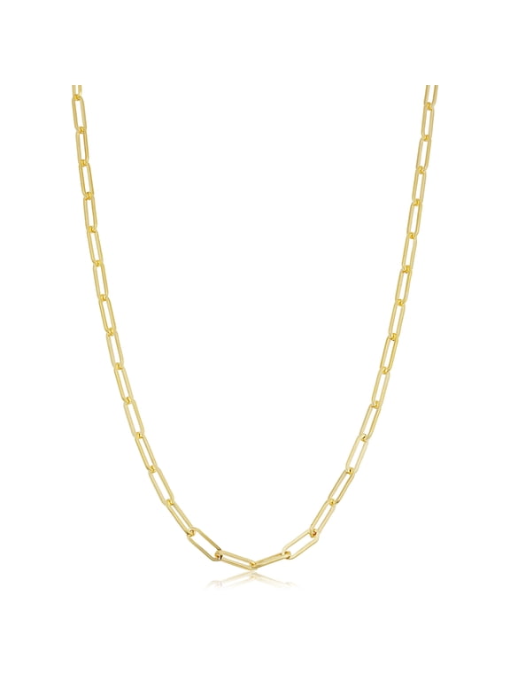 KoolJewelry Solid 14k Yellow Gold Filled 3.1 mm Paperclip Chain Necklace (16 inches or 40.6 centimeters long)