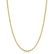 KOOLJEWELRY Solid 14k Yellow Gold Filled Rope Chain Necklace (2.1 mm, 16 inch)