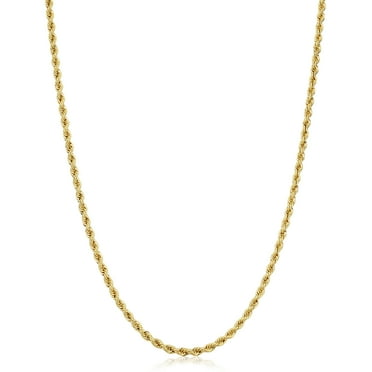 KoolJewelry Solid 14k Yellow Gold Filled Rope Chain Necklace (2.1 mm, 16 inch)