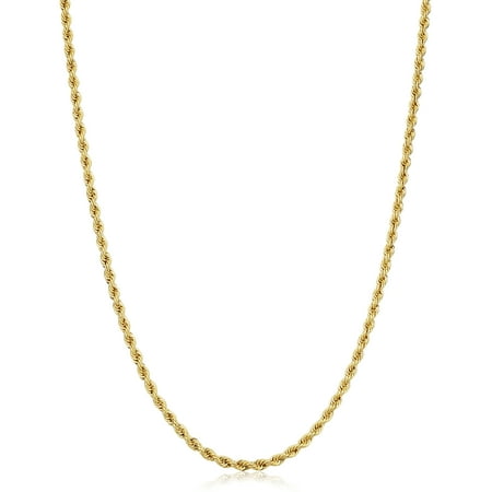 KoolJewelry Solid 14k Yellow Gold Filled Rope Chain Necklace (2.1 mm, 20 inch)