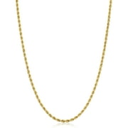 KoolJewelry Solid 14k Yellow Gold Filled Rope Chain Necklace (2.1 mm, 36 inch)