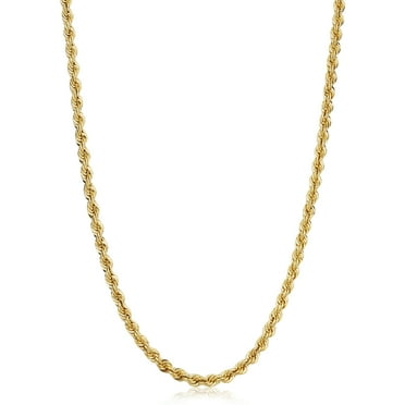 KoolJewelry Solid 14k Yellow Gold Filled Rope Chain Necklace (3.2 mm, 18 inch)