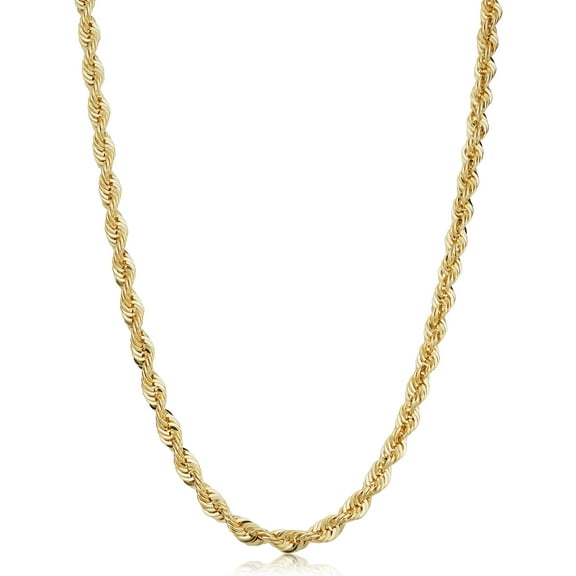 KoolJewelry Solid 14k Yellow Gold Filled Rope Chain Necklace (4.2 mm, 18 inch)