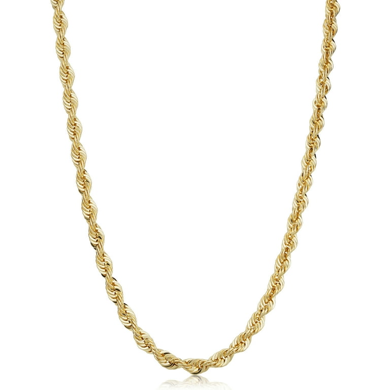 Solid 14k Gold Filled Rope Chain Necklace for Men 4.2 mm 20 inch Walmart