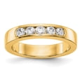 thumbnail image 1 of Solid 14k Yellow Gold Five Stone Diamond Channel Wedding Ring Band Size 8.5 (.465 cttw.), 1 of 2
