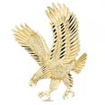 thumbnail image 1 of Solid 14k Yellow Gold High Polished Eagle Big Large Mens Pendant Genuine Diamond Cut Charm Hip Hop Style 62 mm x 43 mm, 1 of 1