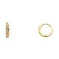 thumbnail image 2 of Mazzeri 14k Gold Huggie Hoop Earrings - Classic Round Polished Small 12mm 2 of 5
