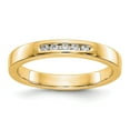 Solid 14k Yellow Gold Lab Grown Diamond Five Stone Channel Set Wedding