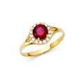 thumbnail image 1 of Solid 14k Yellow Gold Ladies Cubic Zirconia CZ Fashion Anniversary Ring Size 5.5, 1 of 2