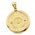 thumbnail image 1 of Solid 14k Yellow Gold Mayan Aztec Pendant Calendrio Azteca Sun Calendar Pewtar Charm 36 x 36 mm, 1 of 1