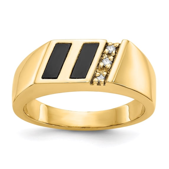 Solid 14k Yellow Gold Men's AA Diamond Ring Band Size 12 (.045 cttw.)