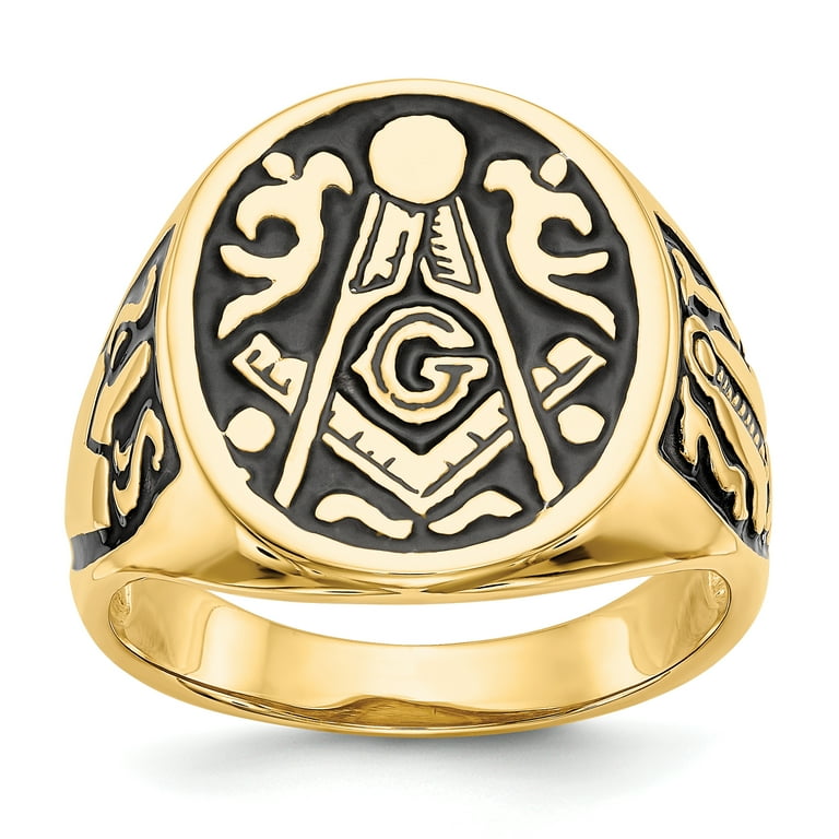 Mens solid deals gold masonic rings