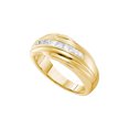thumbnail image 1 of Solid 14k Yellow Gold Men's Princess Cut Channel-set Diamond Single Row Wedding Band Ring 1/2 Ct. - Size 10, 1 of 2