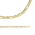 thumbnail image 1 of Solid 14k Yellow Gold Necklace Figaro Chain Hollow 3 + 1 Links Bevelled Light 5.3 mm 22 inch, 1 of 1