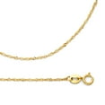 thumbnail image 1 of Solid 14k Yellow Gold Necklace Singapore Chain Twisted Link Diamond Cut Thin Dainty, 0.9 mm - 16 inch, 1 of 1