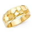 thumbnail image 1 of Solid 14k Yellow Gold Nugget Ring Band Textured Design Diamond Cut Polished Genuine 9MM, Size 9.5, 1 of 1