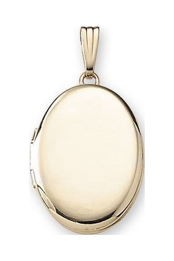 Solid 14k Yellow Gold Oval Locket - 3/4 Inch X 1 Inch in Solid 14K Yellow Gold