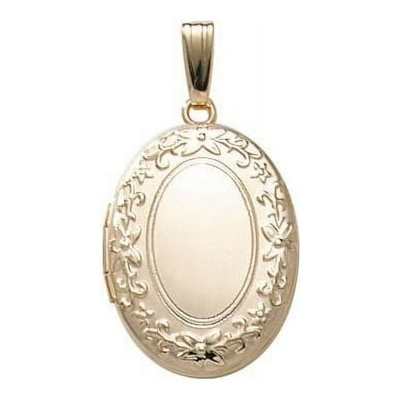 Solid 14k Yellow Gold Oval Picture Locket - 1/2 Inch X 3/4 Inch in Solid 14K Yellow Gold