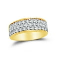 thumbnail image 1 of Solid 14k Yellow Gold Pave Wedding Band, CZ Cubic Zirconia , Size 5, 1 of 2