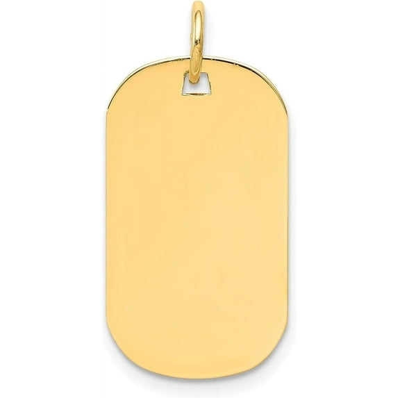 Solid 14k Yellow Gold Plain .009 Gauge Engraveable Dog Tag Disc Charm - 25mm