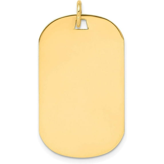 Solid 14k Yellow Gold Plain .013 Gauge Engraveable Dog Tag Disc Charm - 37mm