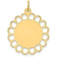 thumbnail image 1 of Solid 14k Yellow Gold Plain .018 Gauge Engravable Flower Disc Charm - 28mm, 1 of 5