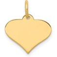 thumbnail image 1 of Solid 14k Yellow Gold Plain .018 Gauge Engraveable Heart Disc Charm - 15mm, 1 of 3