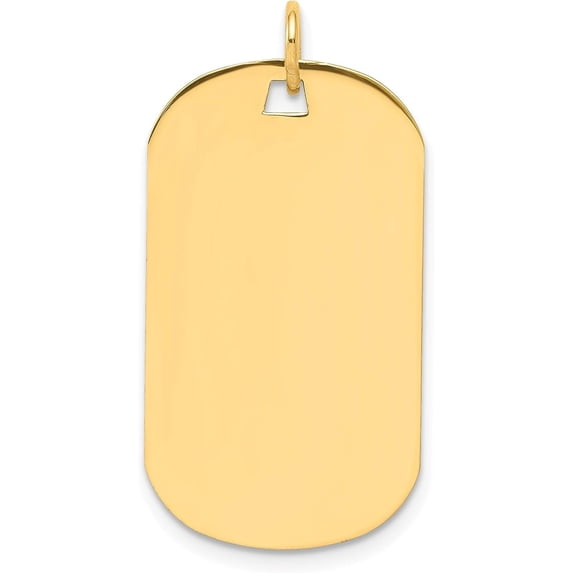 Solid 14k Yellow Gold Plain .027 Gauge Engraveable Dog Tag Disc Charm - 30mm