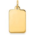 thumbnail image 1 of Solid 14k Yellow Gold Plain .027 Gauge Rectangular Engravable Disc Charm - 20mm, 1 of 4