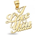 thumbnail image 1 of Solid 14k Yellow Gold Polished 'I LOVE YOU' Letters Charm Pendant Genuine New 19 mm x 20 mm, 1 of 1
