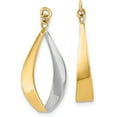 thumbnail image 1 of Solid 14k Yellow Gold Polished & Rhodium Reversible Dangle Earring Jackets - 24mm, 1 of 5