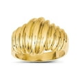 thumbnail image 1 of Solid 14k Yellow Gold Polished Scalloped Dome Ring (15mm) - Size 6.5, 1 of 2