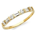 thumbnail image 1 of Solid 14k Yellow Gold Ring Cubic Zirconia CZ Ladies Anniversary Wedding Band Size 11, 1 of 2