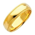 thumbnail image 1 of Solid 14k Yellow Gold Ring Mens Plain Wedding Band Milgrain Classic Comfort Fit Polished, 6 mm Size 5, 1 of 1