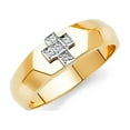 thumbnail image 1 of Solid 14k Yellow Gold Ring Round Cubic Zirconia CZ Mens Anniversary Wedding Band Size 8, 1 of 2